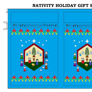 Nativity Holiday Gift Bag - blue