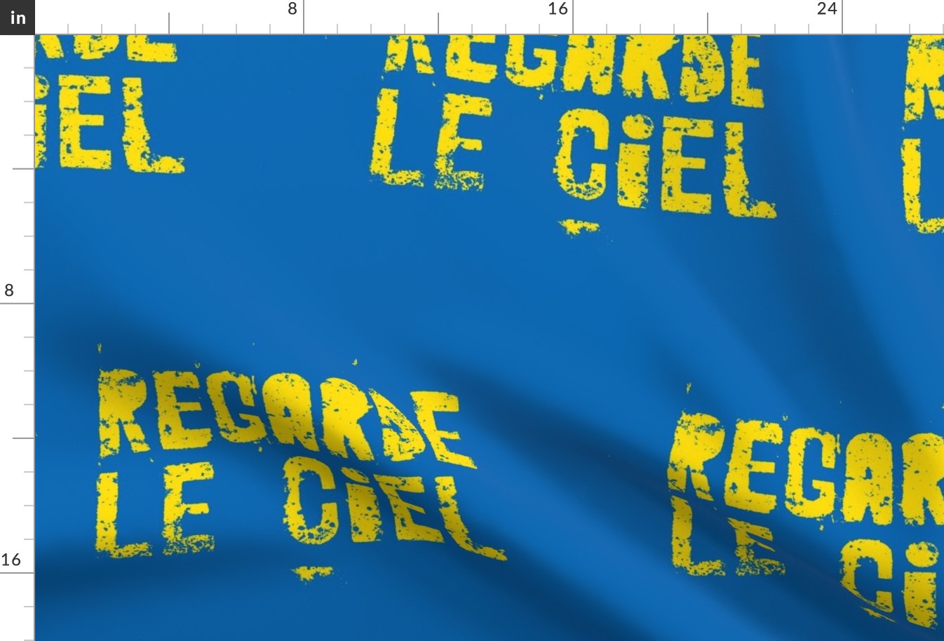 Look at the Sky - Regarde le Ciel, big yellow text