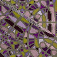 Stained glass windows in mustard + purples by Su_G_©SuSchaefer