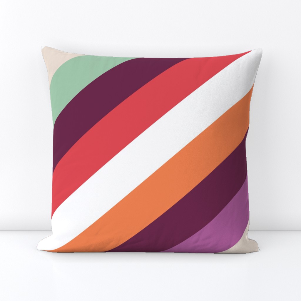 Retro Modern Diagonal Stripes by Friztin