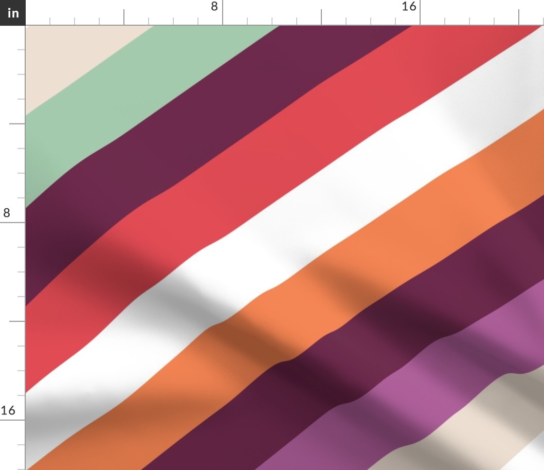 Retro Modern Diagonal Stripes by Friztin