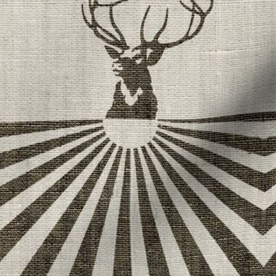 Stag and the rising sun