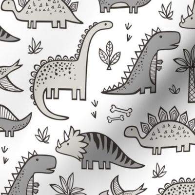 Dinosaurs in Grey