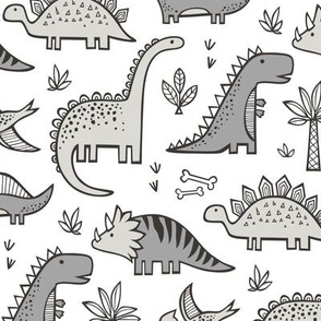 Dinosaurs in Grey