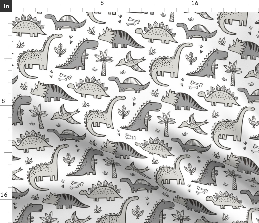 Dinosaurs in Grey