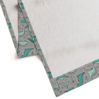 Dinosaurs on Grey