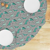 Dinosaurs on Grey