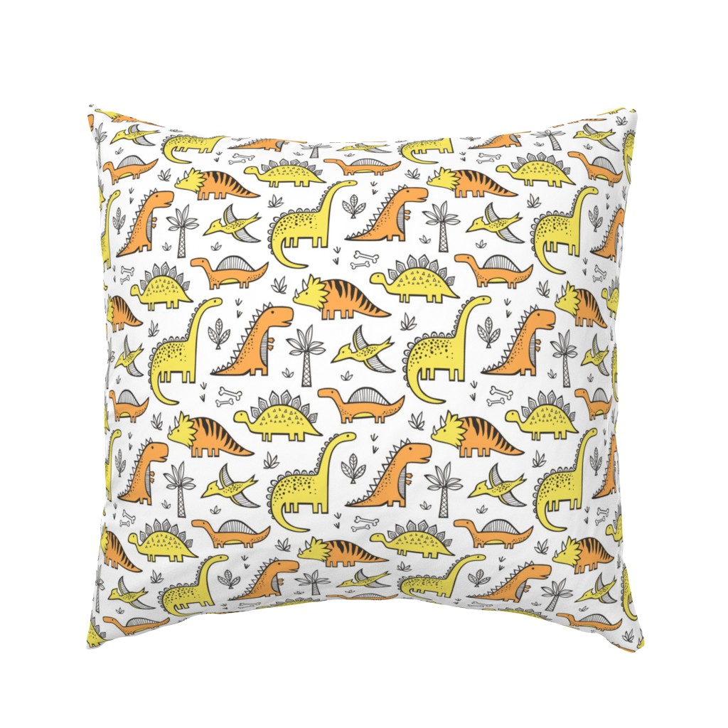 Dinosaurs in Orange Yellow