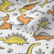 Dinosaurs in Orange Yellow