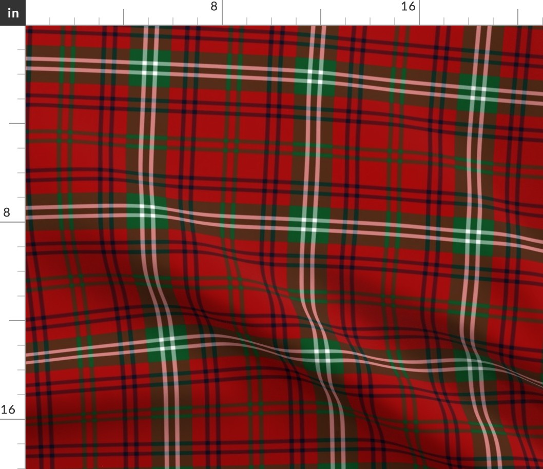 Morrison tartan ancient (double green lines) c.1747, 6"