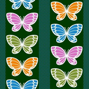 Butterflies - Flying Stripes (Dark Green)