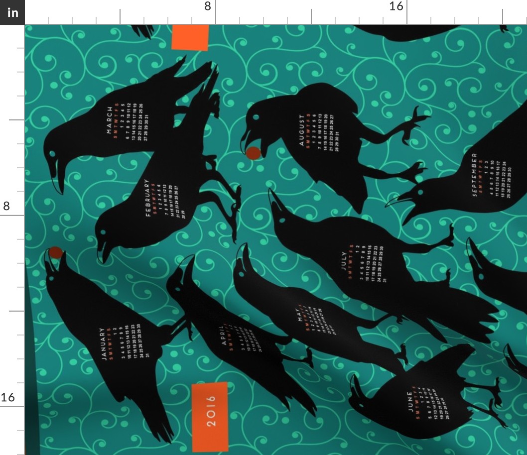 2016 Raven Tea Towel Calendar