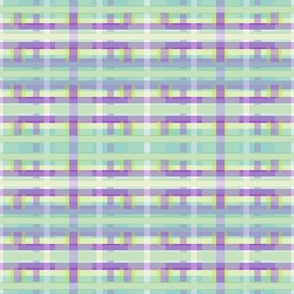 Plaid in Aqua, Purple & Green Tones