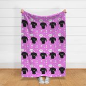 Black Lab Dog of Hearts in Pink