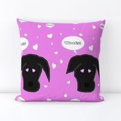 Black Lab Dog of Hearts in Pink