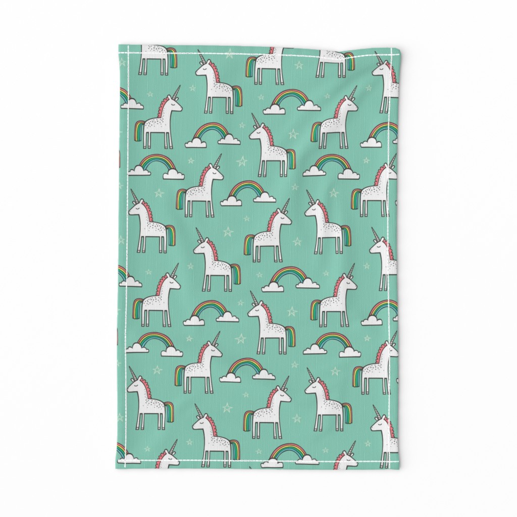 Cute Unicorn Rainbow in Mint