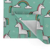 Cute Unicorn Rainbow in Mint