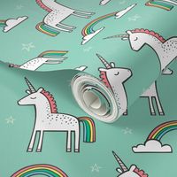 Cute Unicorn Rainbow in Mint