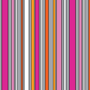 Stripe Tease - Lg. Hot Pinks