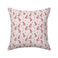 Adorable girls tiger kitten fun panther style cat illustration and geometric details beige and soft pastel pink XS