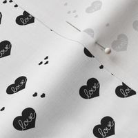 Sweet love scandinavian hearts cool pastel blue valentine and wedding theme black and white XS - Little Smilemakers