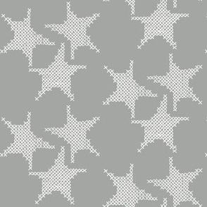 cross stitch stars on grey