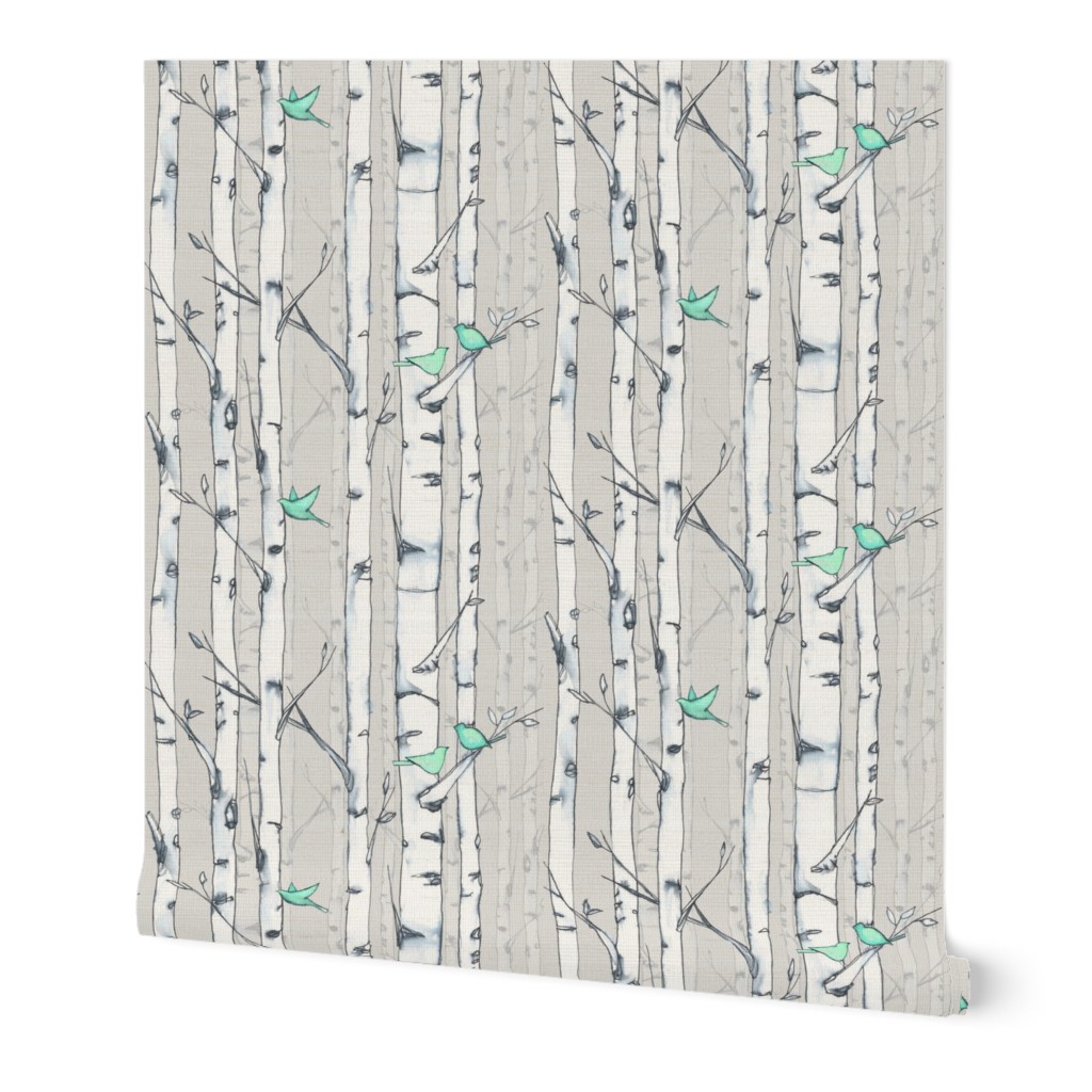 Birch and Birds Mint