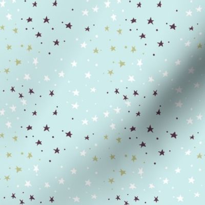 mini stars on pale blue