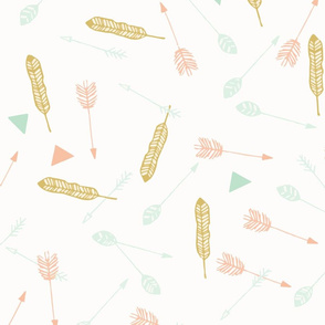 Gold Feathers & Mint Arrows