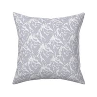 White Fox on Silver Linen