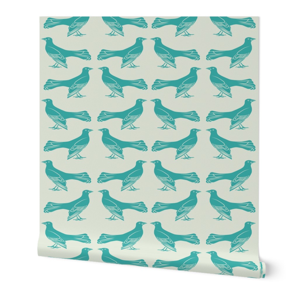 grackle pattern in turquoise