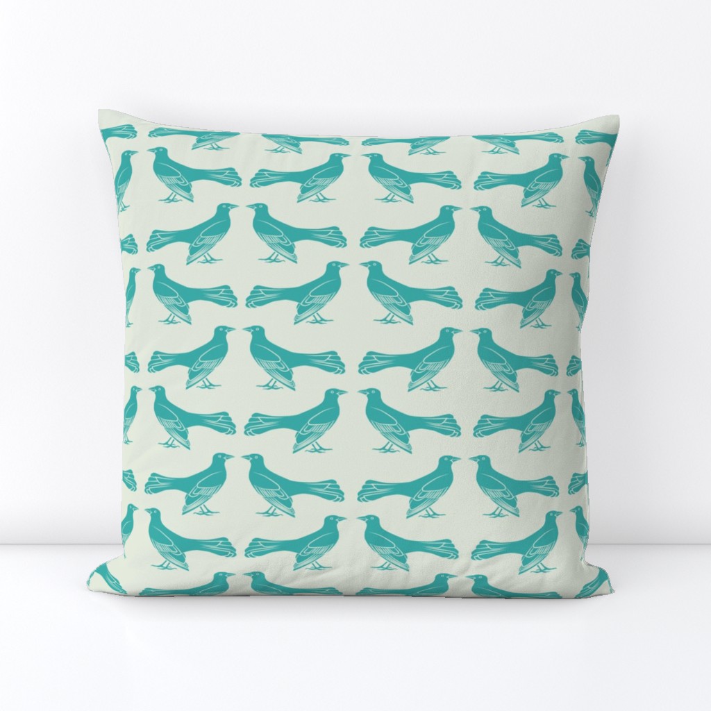grackle pattern in turquoise