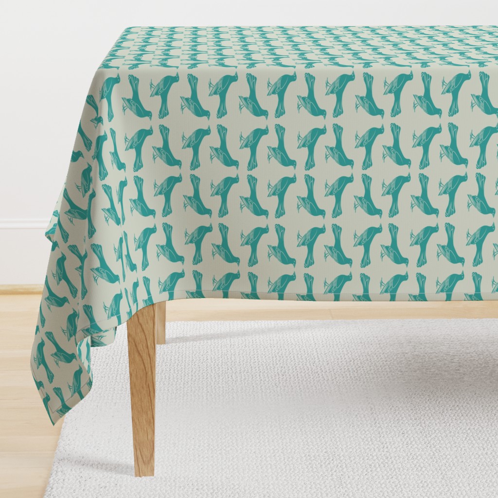 grackle pattern in turquoise