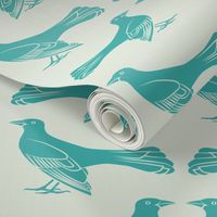 grackle pattern in turquoise