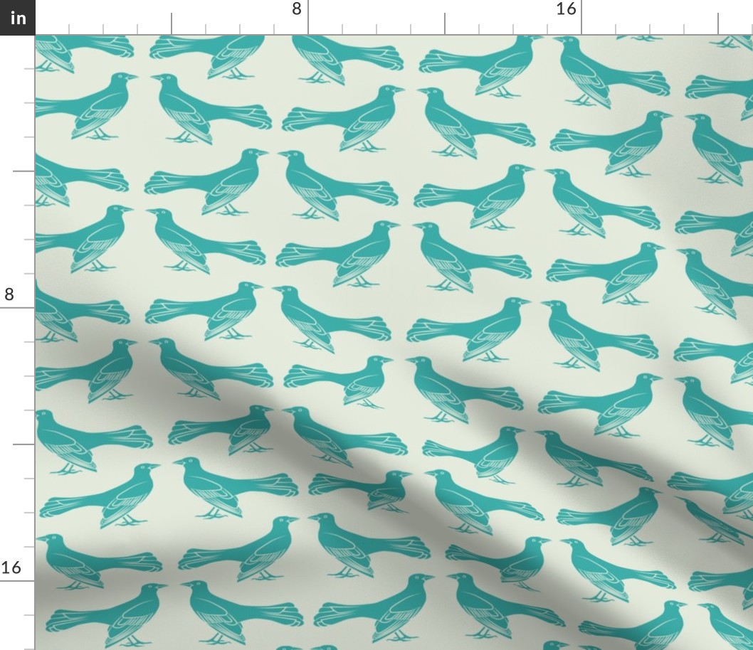 grackle pattern in turquoise