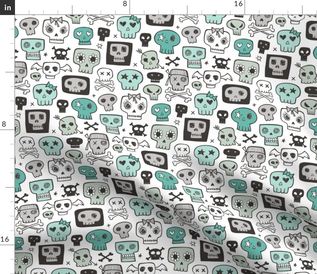 Skulls In Green