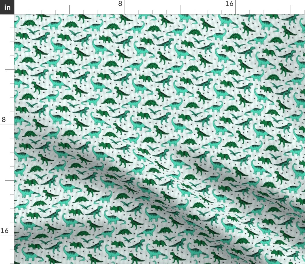 dinos // tiny micro print dinosaurs fabric prehistoric t-rex fabric jurassic fabric andrea lauren design