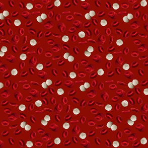 Blood cells on red