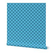 Diamonds - 2 inch - Black Outlines on Light Blue (#57BEE4)