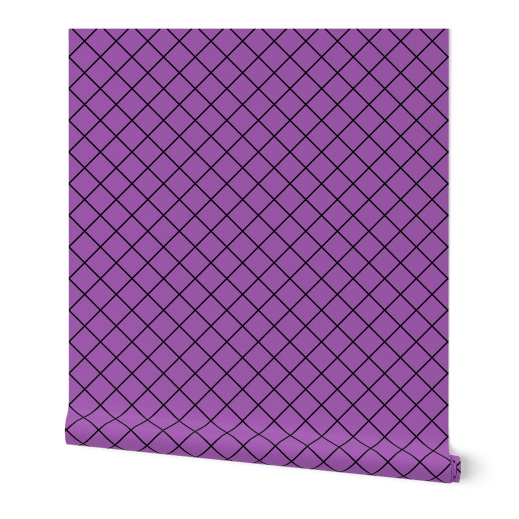 Diamonds - 2 inch - Black Outlines on Light Purple (#A25BB1)