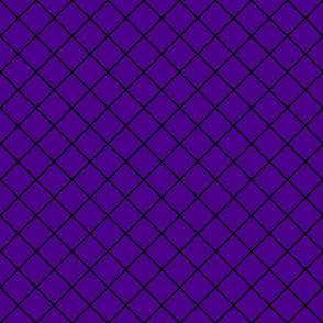 Diamonds - 2 inch - Black Outlines on Dark Purple (#4D008a)
