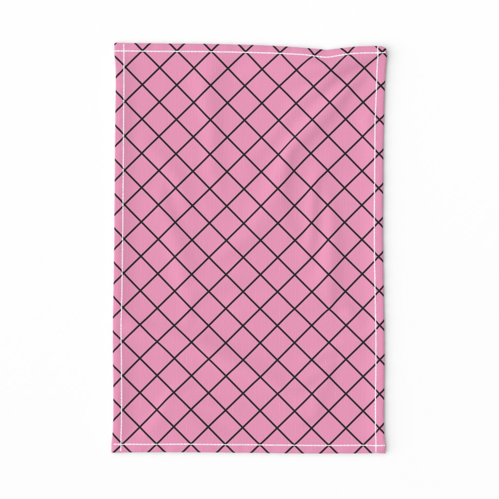  Diamonds - 2 inch - Black Outlines on Light Pink (#FBA0C6)