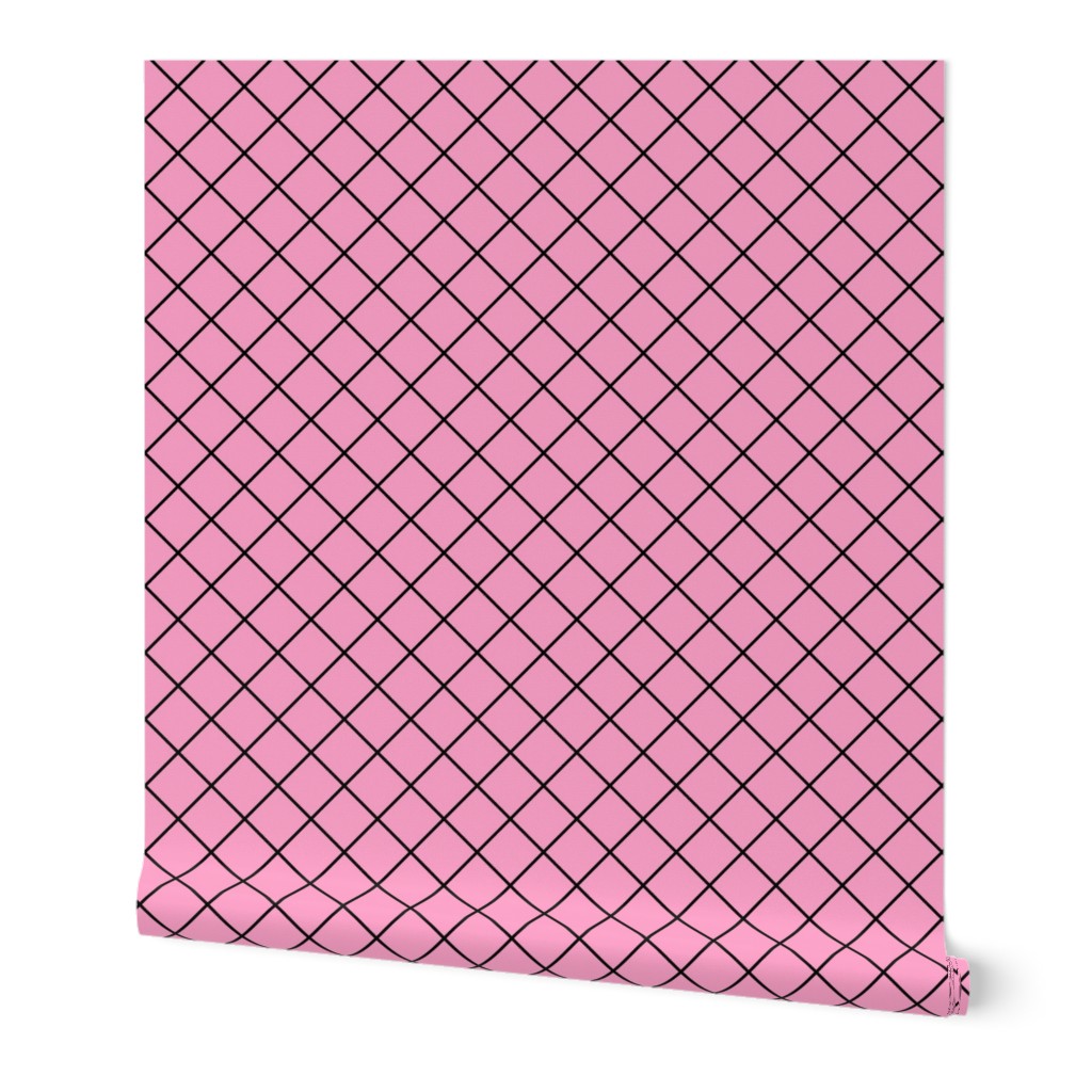  Diamonds - 2 inch - Black Outlines on Light Pink (#FBA0C6)