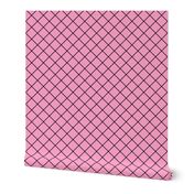  Diamonds - 2 inch - Black Outlines on Light Pink (#FBA0C6)