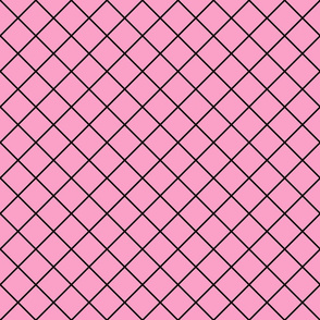  Diamonds - 2 inch - Black Outlines on Light Pink (#FBA0C6)