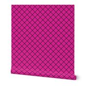  Diamonds - 2 inch - Black Outlines on Dark Pink (#DD2695)