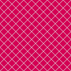 Diamonds - 2 inch - White Outlines on Dark Pink (#D30053)