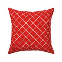 Diamonds - 2 inch - White Outlines on Red (#E0201B)