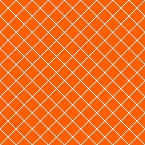 Diamonds - 2 inch - White Outlines on Orange (#FF5F00)