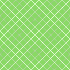 Diamonds - 2 inch - White Outlines on Pale Green (#89DA65)